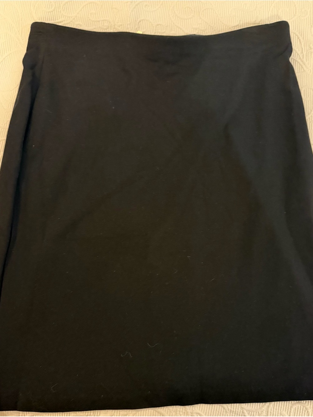 Grace Black Ponte Knit Pencil Skirt Size 12 Gold Back Zipper Minimalist Workwear